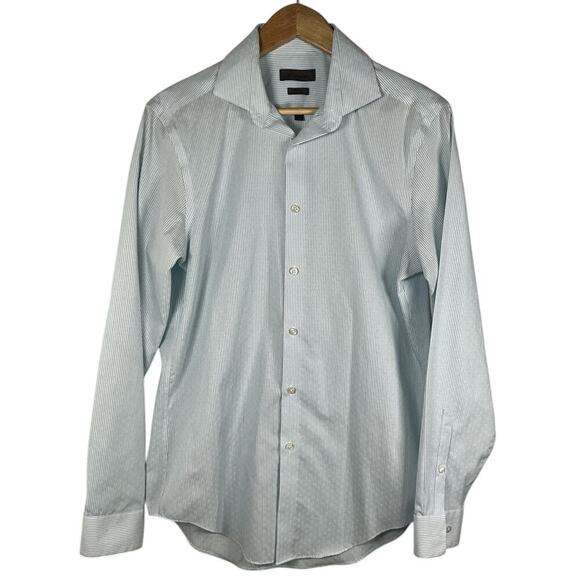 CK Calvin Klein Slim Fit Non Iron Men's Long Sleeve Button Sown 15.5 34/35 Blue - Picture 1 of 7